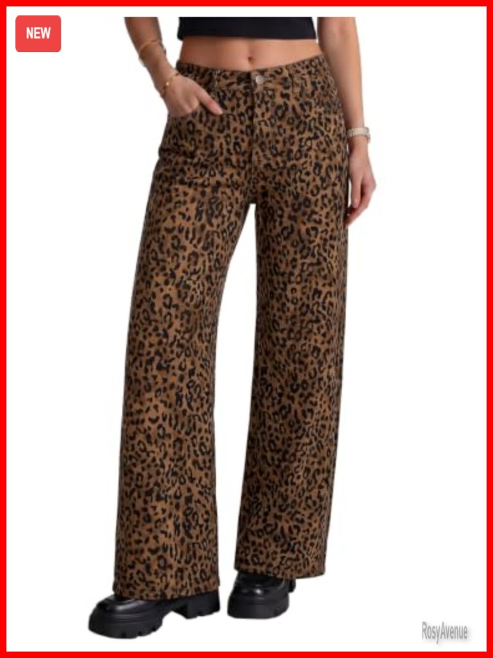 Wide Leg High Waist Stretch Denim Jeans Loose Fit